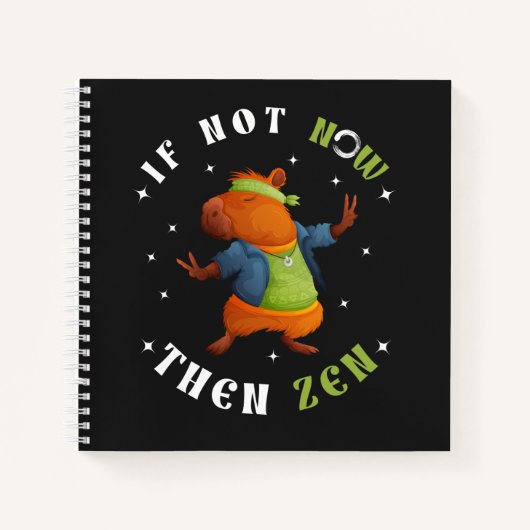 Zen Art Hippie Capybara Sketchbook Spiral Notitieboek (Voorkant)