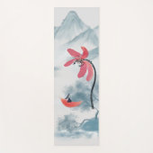 Zen Art Rode Lotus Bloemenberg Achtergrond Yogamat (Voorkant)