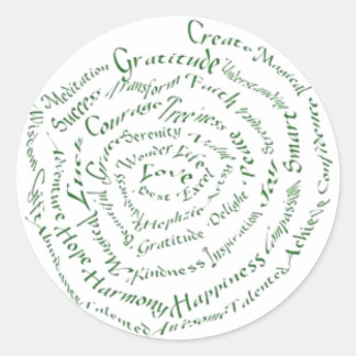 Zen Art "Vibreren uw zegeningen" Ronde Sticker