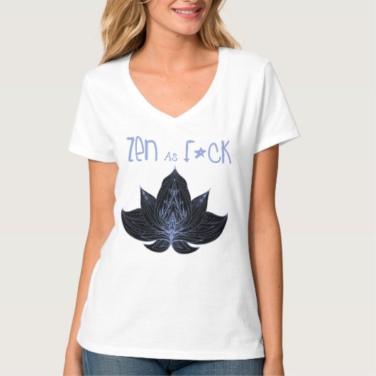 ZEN AS F*CK Grappige tops V-hals T-shirt (Voorkant)