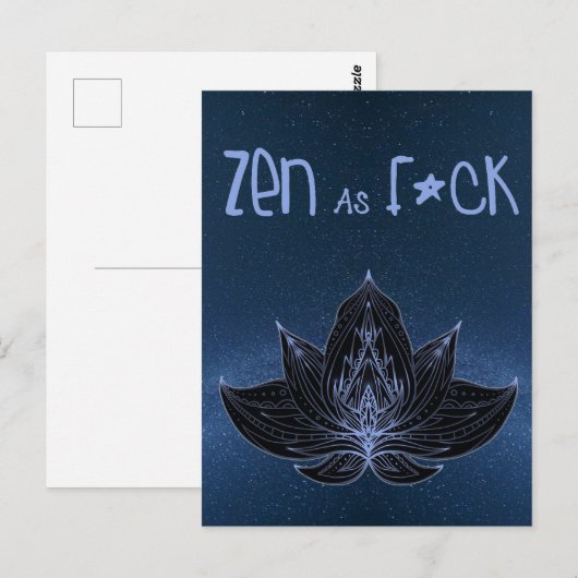 ZEN AS F*CK Lotus Lily Flower - Briefkaart (Voorkant / Achterkant)
