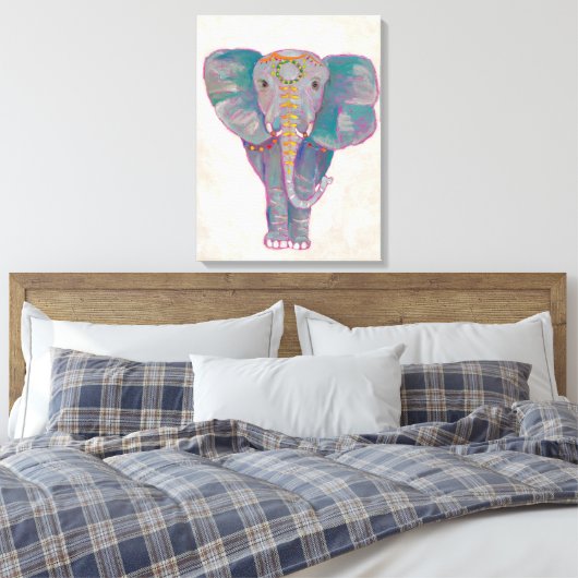 Zen Asian Elephant Canvas Afdruk (Insitu (Slaapkamer))