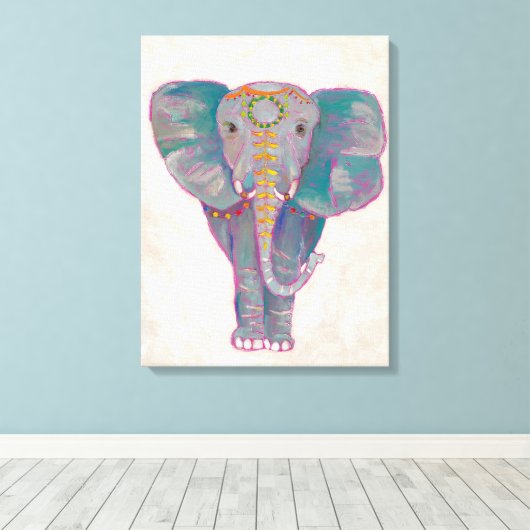 Zen Asian Elephant Canvas Afdruk (Insitu (Houten vloer))