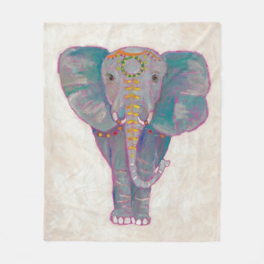Zen Asian Elephant Fleece Deken (Voorkant)