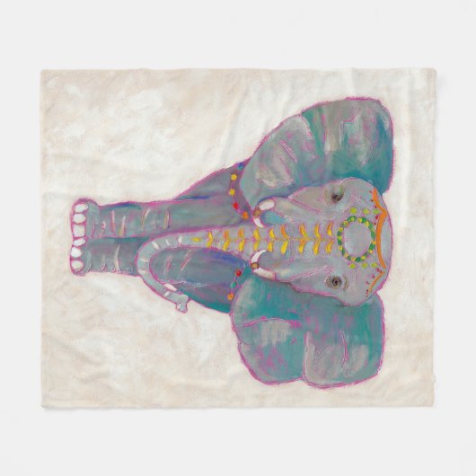 Zen Asian Elephant Fleece Deken (Voorkant (Horizontaal))