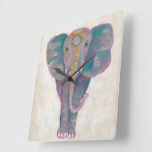 Zen Asian Elephant Vierkante Klok (Hoek)