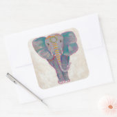 Zen Asian Elephant Vierkante Sticker (Envelop)