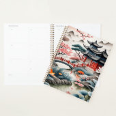 Zen Aziatisch Landschap Pagode Schilderij Spiraal Planner (Display)