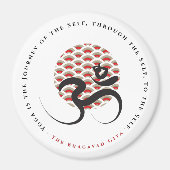 Zen Aziatische Rode Zon Yoga Moderne Kalligrafie O Magneet (Voorkant)