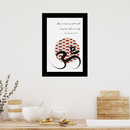 Zen Aziatische Rode Zon Yoga Moderne Kalligrafie O Poster (Keuken)