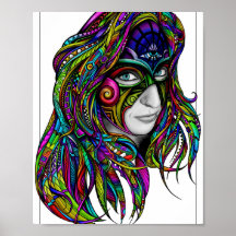 Zen-B Regenboog — Kleurrijke Zen Doodle Kunst Post