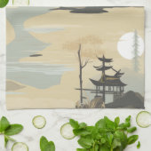 Zen Bamboe Bos Botanisch Patroon (4) Theedoek (Gevouwen)
