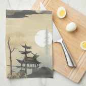 Zen Bamboe Bos Botanisch Patroon (4) Theedoek (Quarter Fold)