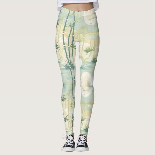 Zen Bamboe Bos Botanisch Patroon (5) Leggings (Voorkant)
