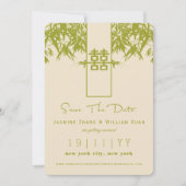 Zen Bamboe Dubbel Geluk Chinees Uitnodiging Opslag (Voorkant)