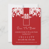 Zen Bamboe Dubbel Geluk Chinees Uitstel Kaart (Voorkant)