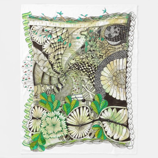 Zen bamboe en panda deken (Voorkant)