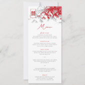 Zen Bamboe Leaves Double Happiness Bruiloft Menu Kaart (Voorkant)