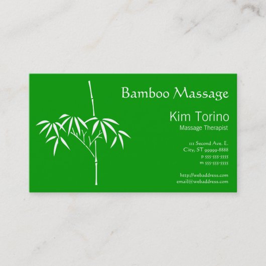 Zen Bamboe Wellness Professioneel Branding Visitekaartje (Voorkant)