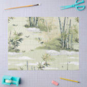 Zen Bamboebos Botanisch Patroon (1) Tissuepapier (Craft)