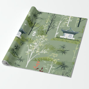 Zen Bamboebos Botanisch Patroon (2) Cadeaupapier