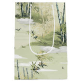 Zen Bamboebos Botanisch Patroon (2) Medium Cadeauzakje (Achterkant)