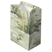 Zen Bamboebos Botanisch Patroon (2) Medium Cadeauzakje (Achterkant Gekanteld)