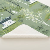 Zen Bamboebos Botanisch Patroon (2) Sherpa Deken (3/4)