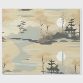 Zen Bamboebos Botanisch Patroon (4) Cadeaupapier (Vlak)