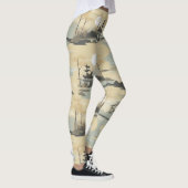 Zen Bamboebos Botanisch Patroon (4) Leggings (Rechts)