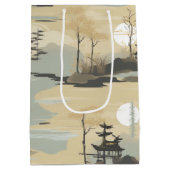 Zen Bamboebos Botanisch Patroon (4) Medium Cadeauzakje (Achterkant)