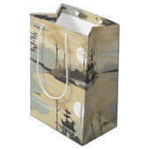 Zen Bamboebos Botanisch Patroon (4) Medium Cadeauzakje (Achterkant Gekanteld)