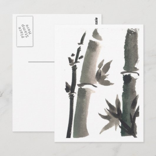 Zen Bamboo Art Briefkaart (Voorkant / Achterkant)