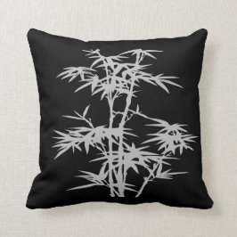 Zen bamboo Asian style on black Kussen