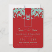 Zen Bamboo Double Happiness Chinese Save the Date Kaart (Voorkant)