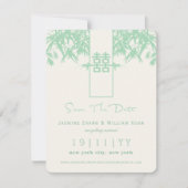 Zen Bamboo Double Happiness Chinese Save the Date Kaart (Voorkant)