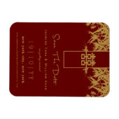 Zen Bamboo Double Happiness Chinese Save the Date Magneet (Horizontaal)