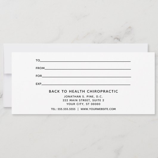 Zen Bamboo Gift Certificate (Achterkant)