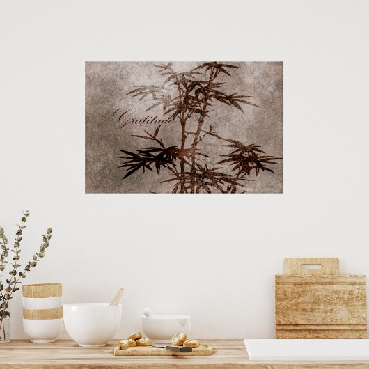 Zen Bamboo Gratitude Poster (Keuken)