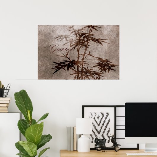 Zen Bamboo Gratitude Poster (Thuiskantoor)