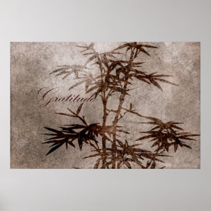Zen Bamboo Gratitude Poster