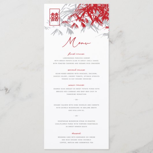 Zen Bamboo laat het dubbelgeluk van het Chinese hu Menu