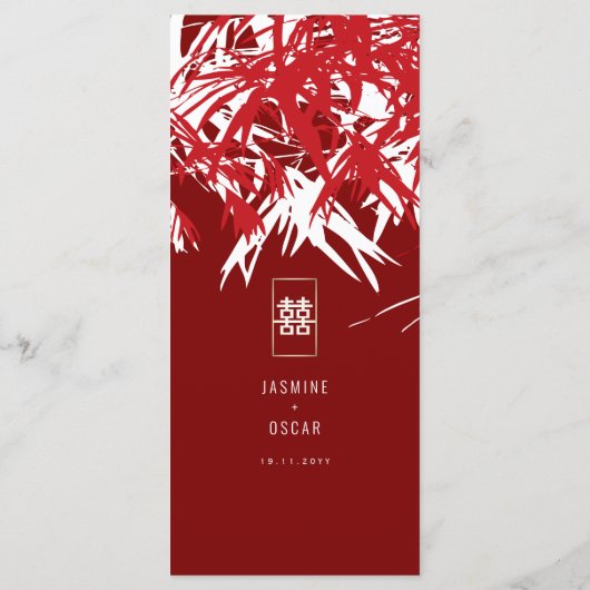 Zen Bamboo laat het dubbelgeluk van het Chinese hu Menu (Achterkant)