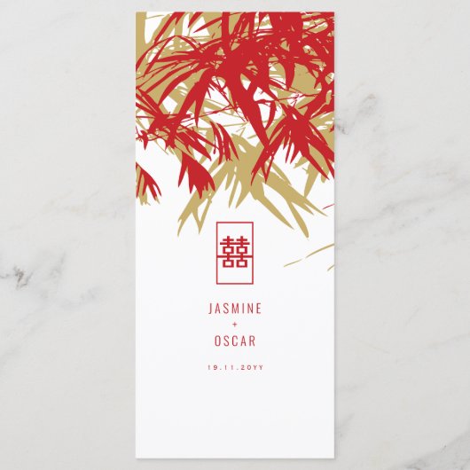 Zen Bamboo laat het dubbelgeluk van het Chinese hu Menu (Achterkant)