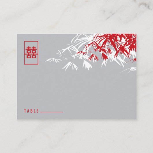 Zen Bamboo laat het dubbelgeluk van het Chinese hu Plaatskaartje (Voorkant)