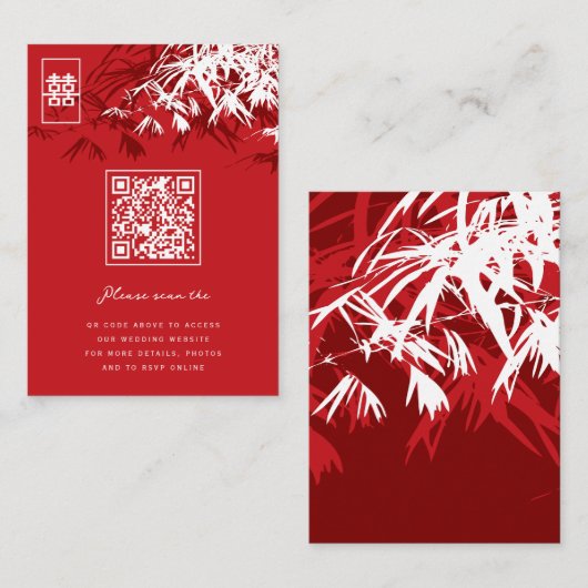 Zen Bamboo laat het dubbelgeluk van het Chinese hu Plaatskaartje (Voorkant / Achterkant)