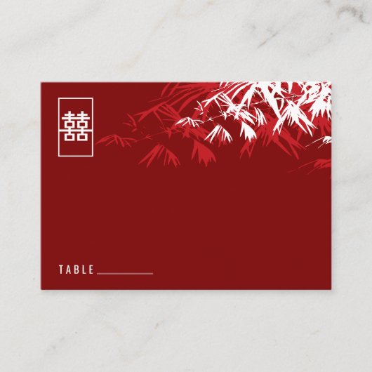 Zen Bamboo laat het dubbelgeluk van het Chinese hu Plaatskaartje (Voorkant)