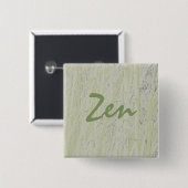 Zen Bamboo Square Pin Vierkante Button 5,1 Cm (Voorkant /achterkant)