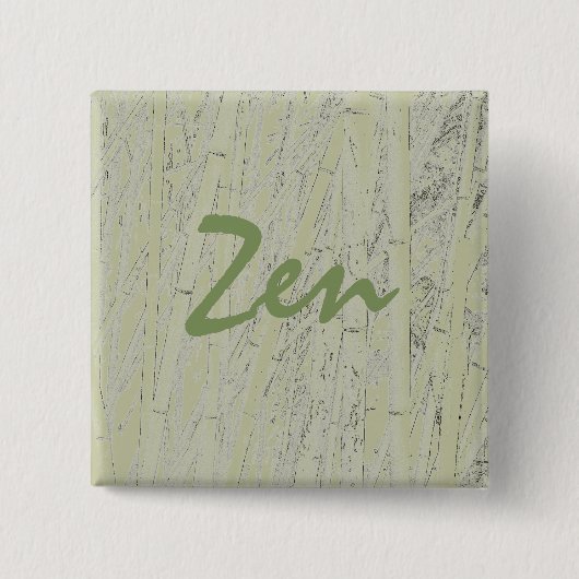 Zen Bamboo Square Pin Vierkante Button 5,1 Cm (Voorkant)