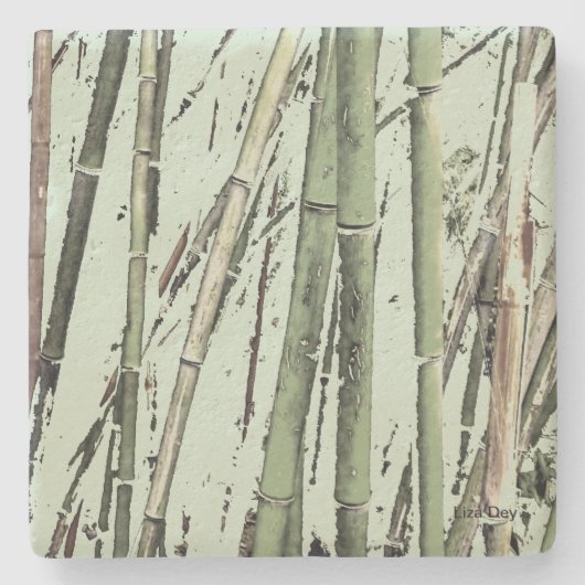 'Zen Bamboo' Stone Onderzetter (Voorkant)